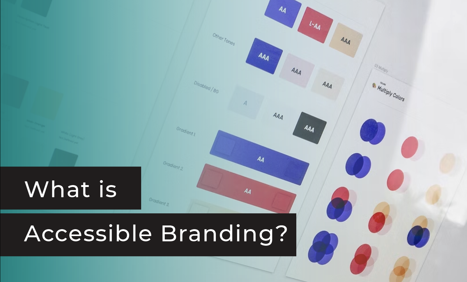 What is accessible branding with an accessibility checker shown behind it.